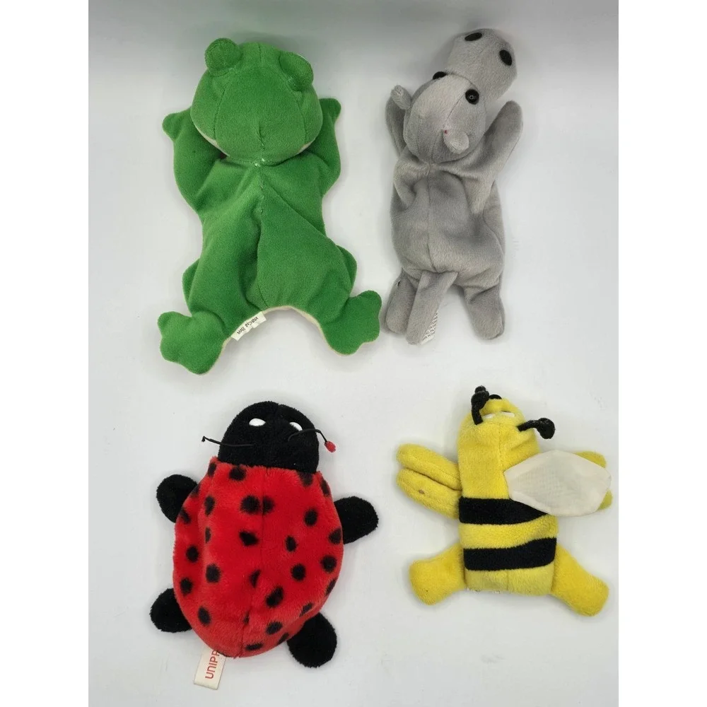 4 Lot VINTAGE 90's Plush Kids Animals- Good Condition - Plush Need Minor Repairs